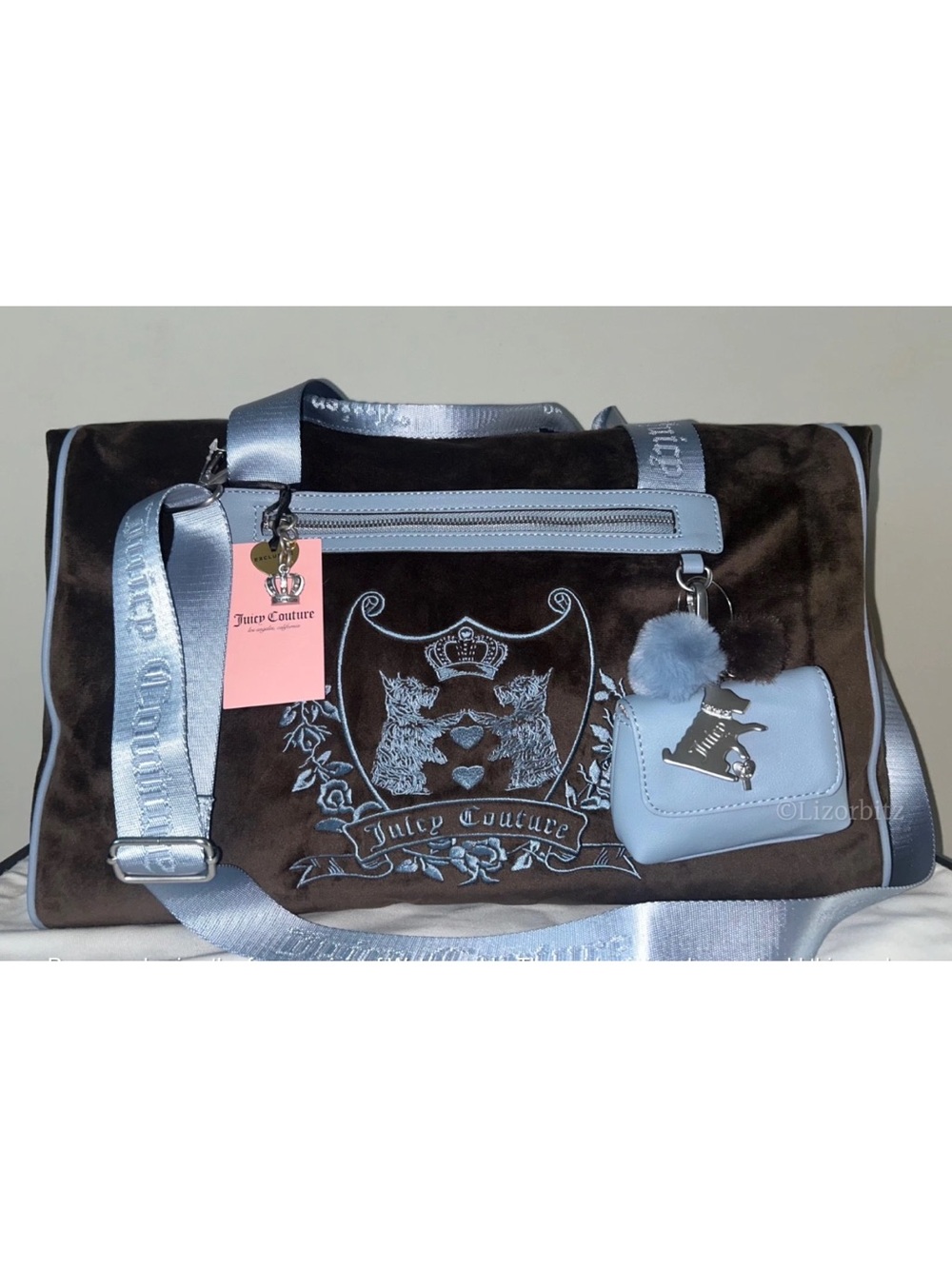 NEW! NWT JUICY COUTURE New Love Chapter Weekender Bag in Chocolate Brown